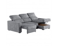 Rohová sedačka s rozkladom a úložným priestorom Scar Roh P - sivá