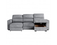 Rohová sedačka s rozkladom a úložným priestorom Scar Roh P - sivá