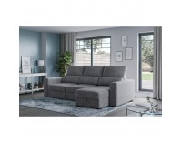 Rohová sedačka s rozkladom a úložným priestorom Scar Roh P - sivá