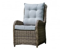 Záhradné kreslo z umelého ratanu Secondo - hnedá / svetlosivá