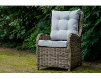 Záhradné kreslo z umelého ratanu Secondo - hnedá / svetlosivá