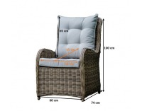 Záhradné kreslo z umelého ratanu Secondo - hnedá / svetlosivá