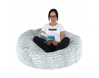 Sedací vak Igarno - sivá / biela vzor