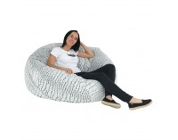 Sedací vak Igarno - sivá / biela vzor
