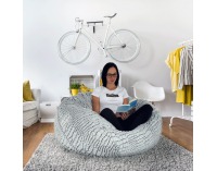 Sedací vak Igarno - sivá / biela vzor