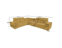 Rohová sedačka s rozkladom Segoria Lux L/P - horčicová