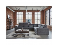 Rohová sedačka s rozkladom Segoria Lux L/P - tmavosivá