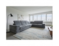 Rohová sedačka s rozkladom Segoria Lux L/P - tmavosivá