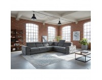 Rohová sedačka s rozkladom Segoria Lux L/P - tmavosivá