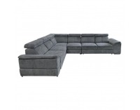 Rohová sedačka s rozkladom Segoria Lux L/P - tmavosivá