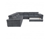 Rohová sedačka s rozkladom Segoria Lux L/P - tmavosivá