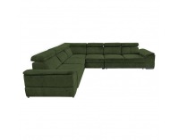 Rohová sedačka s rozkladom Segoria Lux L/P - tmavozelená