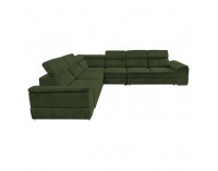 Rohová sedačka s rozkladom Segoria Lux L/P - tmavozelená