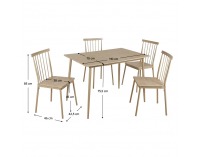 Jedálenský set Sendo 1+4 - buk prírodný 