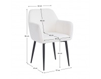 Jedálenské kreslo Sener - biela / čierna