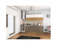 Kuchyňa Sergio 200 - biely lesk / svetlý orech / cobalt sivý lesk