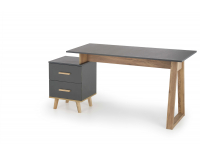 Písací stôl so zásuvkami Sergio - antracit / dub wotan