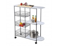 Servírovací stolík na kolieskach Atres - biela / strieborná