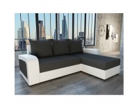 Rohová sedačka s rozkladom a úložným priestorom Sevila L/P - biela / sivá