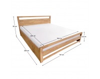 Manželská posteľ Sheila 160x200 cm - prírodná