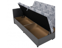 Čalúnená manželská posteľ s úložným priestorom Sherin 160 - sivá / vzor