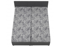 Čalúnená manželská posteľ s úložným priestorom Sherin 160 - sivá / vzor