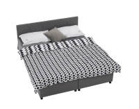 Čalúnená manželská posteľ s úložným priestorom Sherin 160 - sivá / vzor