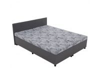 Čalúnená manželská posteľ s úložným priestorom Sherin 160 - sivá / vzor