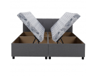 Čalúnená manželská posteľ s úložným priestorom Sherin 160 - sivá / vzor