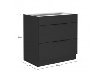 Dolná kuchynská skrinka Siber 80 D 3S BB - čierna