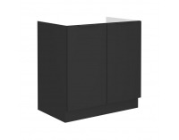 Drezová kuchynská skrinka Siber 80 ZL 2F BB - čierna