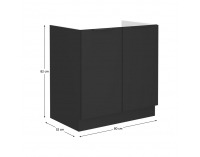 Drezová kuchynská skrinka Siber 80 ZL 2F BB - čierna