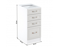 Dolná kuchynská skrinka Sicilia D40S4 - biela / sosna Andersen