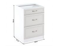 Dolná kuchynská skrinka Sicilia D60S3 - biela / sosna Andersen