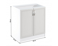 Dolná kuchynská skrinka Sicilia D80 - biela / sosna Andersen