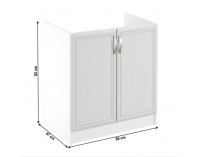 Drezová kuchynská skrinka Sicilia D80Z - biela / sosna Andersen