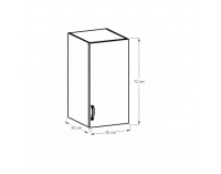 Horná kuchynská skrinka Sicilia G30 P - biela / sosna Andersen