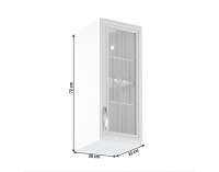 Horná kuchynská skrinka Sicilia G30S P - biela / sosna Andersen