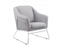Kreslo Sieno - svetlosivá / chróm