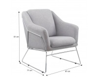 Kreslo Sieno - svetlosivá / chróm
