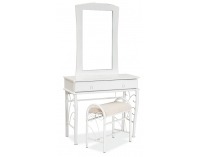 Rustikálny toaletný stolík so zrkadlom 1102 - biela