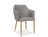 Jedálenské kreslo Astor - sivá / dub