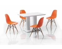 Jedálenská stolička Enzo - buk / biela