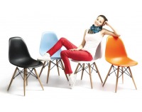 Jedálenská stolička Enzo - buk / oranžová