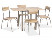 Jedálenský set Gobi - hliník / dub sonoma