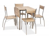 Jedálenský set Gobi - hliník / dub sonoma