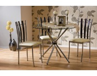 Sklenený jedálenský stôl Hydra - chróm / tvrdené sklo