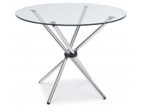 Sklenený jedálenský stôl Hydra - chróm / tvrdené sklo
