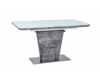 Rozkladací jedálenský stôl Ilario - biely lak / imitácia betónu