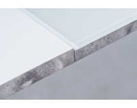 Rozkladací jedálenský stôl Ilario - biely lak / imitácia betónu